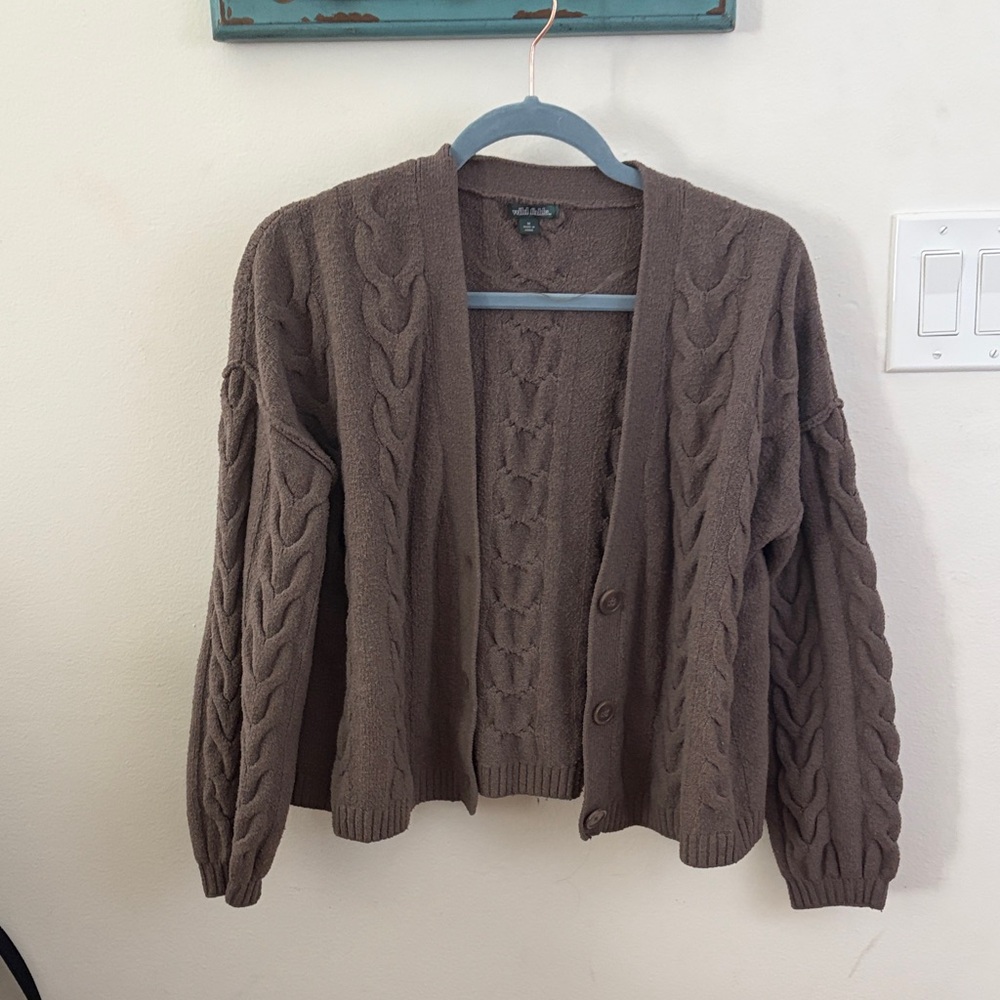 Wild Fable Chocolate Cable Knit Cardigan